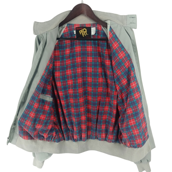 Vintage King Louie Pro Fit Bomber Jacket Men’s XL Gray Plaid Lined Western USA - Picture 3 of 11